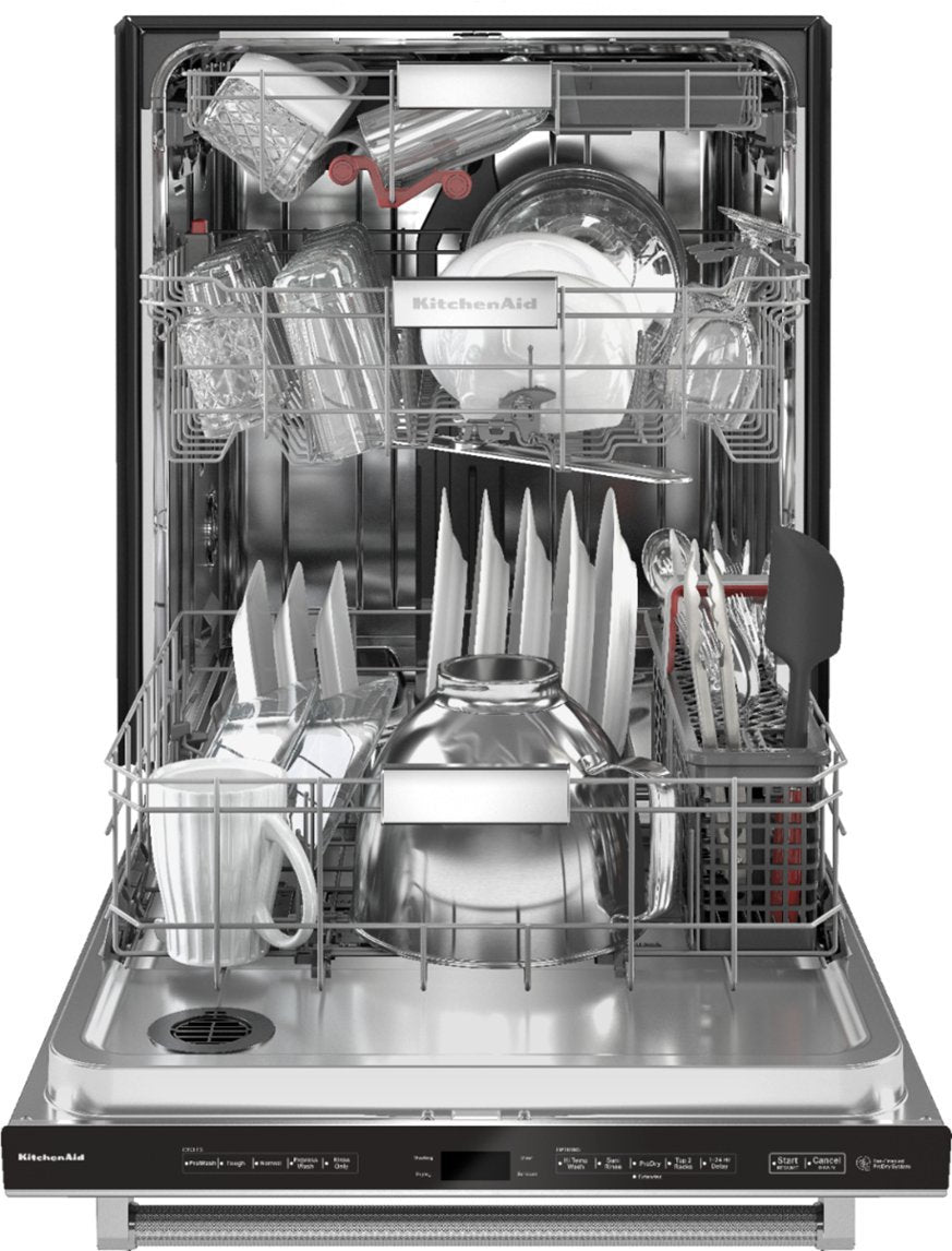 KitchenAid - Top Control Built-In Dishwasher with Stainless Steel Tub, FreeFlex Third Rack, 44dBA - Stainless Steel Model:KDTM604KPS