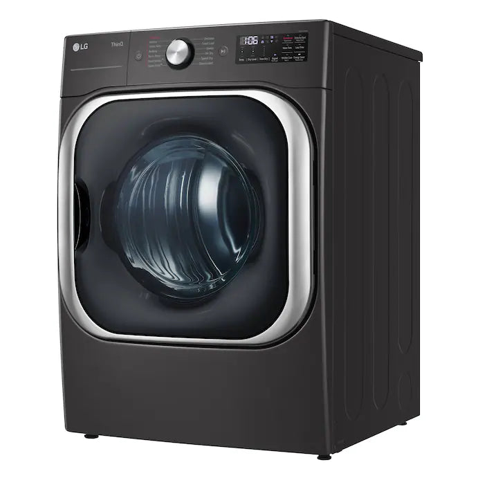 OPEN BOX WM8980HVA &DLEX8980 HVA LG TurboWash Stackable Steam Cycle Front-Load Black Steel Washer & Dryer