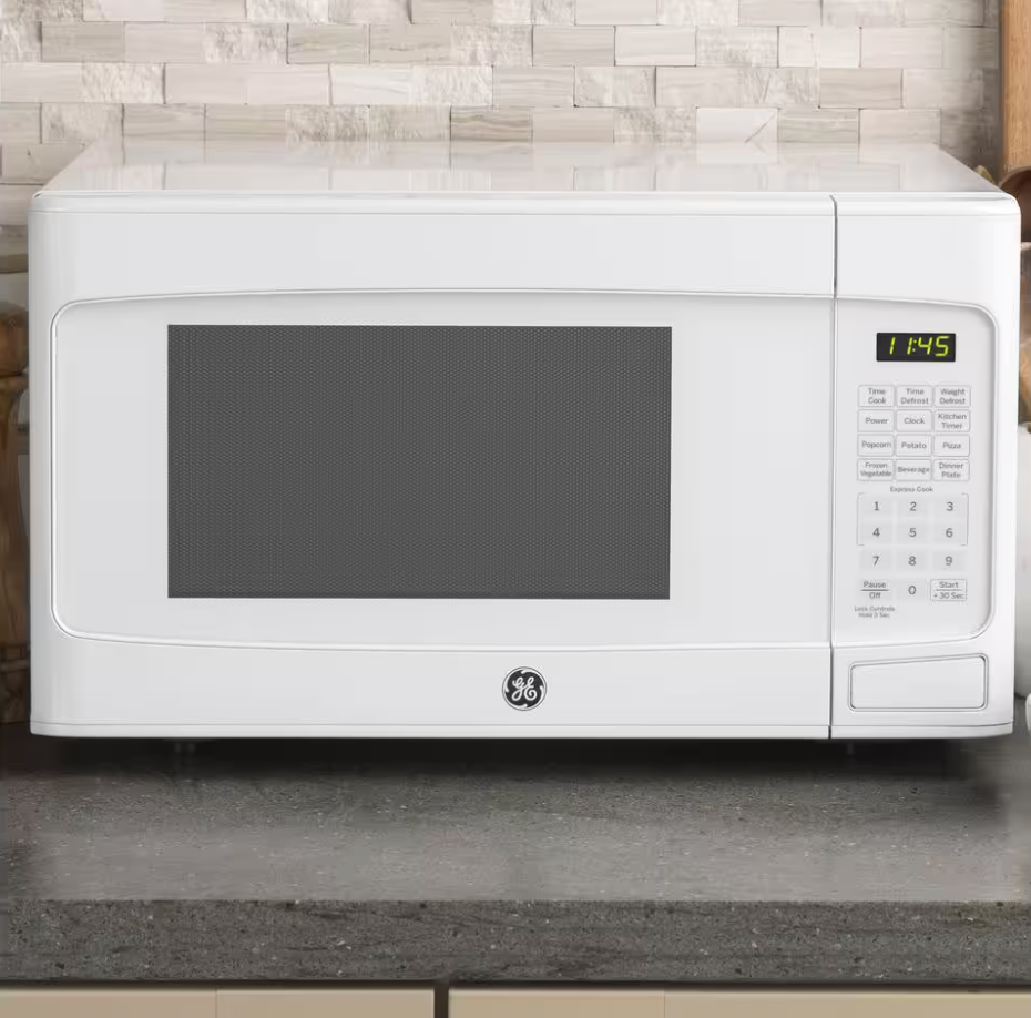 GE 1.1 cu. ft. Countertop Microwave in White