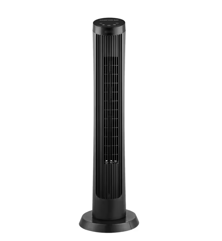 Hampton Bay 40 in. 4 Speed Digital Oscillating Tower Fan with Remote Control in Black