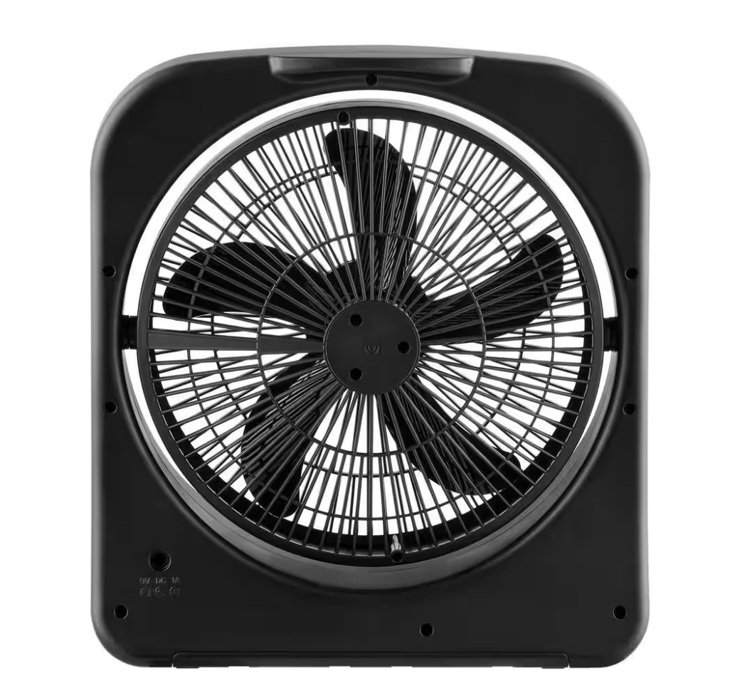 Hampton Bay 9 in. 3 Speed Dual Power Personal Indoor/Outdoor Desk Fan in Black