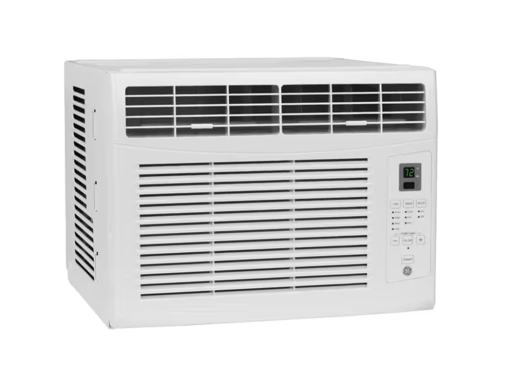 GE 6,000 BTU 115V Window Air Conditioner Cools 250 Sq. Ft. with Remote Control in White