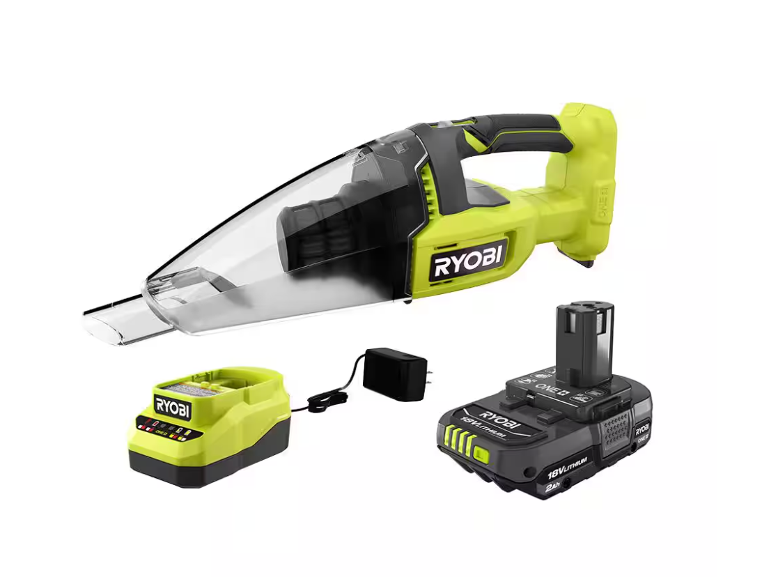 Ryobi ONE+ 18V Cordless Multi-Surface Handheld Vacuum Kit with 2.0 Ah Battery and Charger