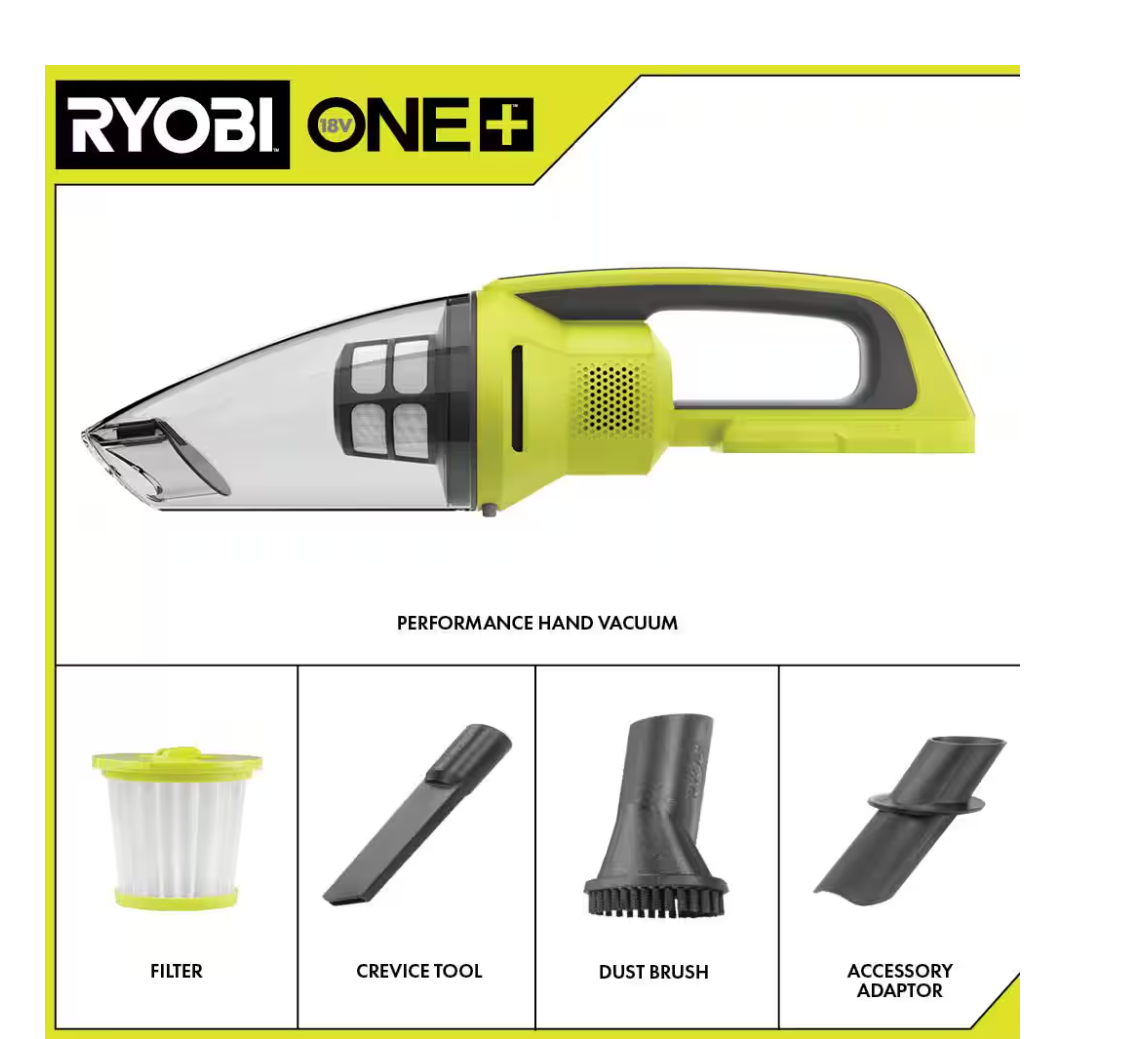 RYOBI ONE+ 18V Cordless Performance Hand Vacuum (Tool only)