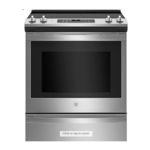 GE - 5.3 Cu. Ft. Slide-In Electric Convection Range with Self-Steam Cleaning, Built-In Wi-Fi, and No-Preheat Air Fry - Stainless Steel Model:JS760SPSS