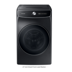 Samsung WV60A9900AV 27 Inch Smart Front Load Washer with 6.0 cu. ft. Capacity, 24 Wash Cycles, FlexWash™, Super Speed Wash, CleanGuard™, PowerFoam™, Smart Dial, Steam Cycle, Sanitize, Self Clean+, and Energy Star®